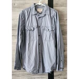 FILSON Shirt Mens Medium Blue Double Pockets Button Front Long Sleeve